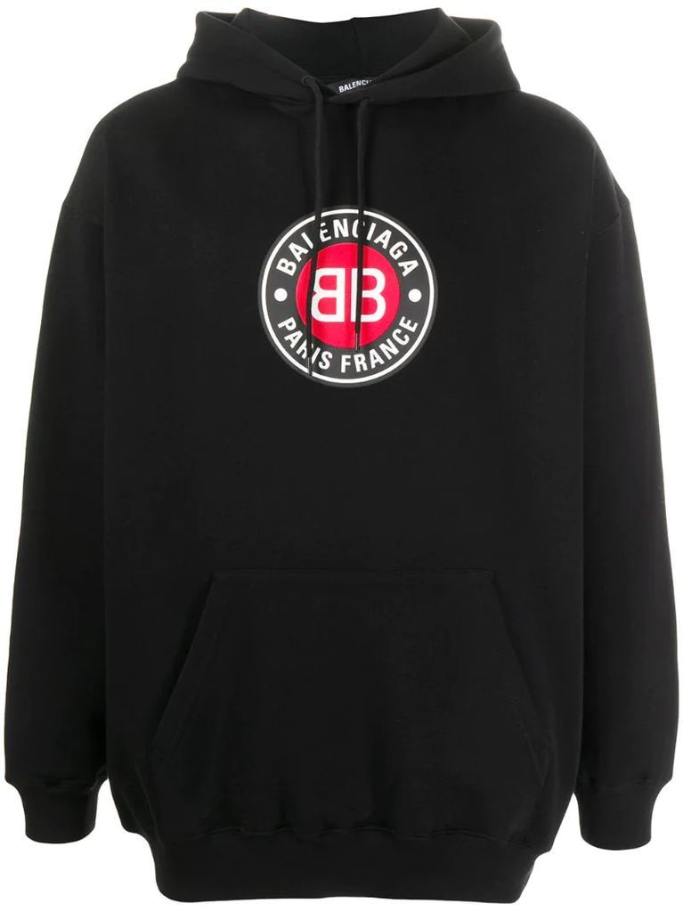 logo print hoodie