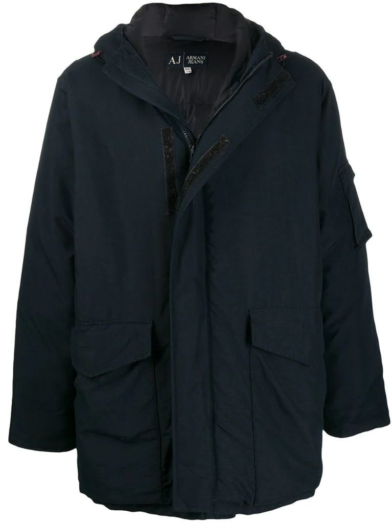 1990s padded hooded coat