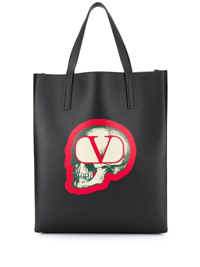 skull print VLOGO tote bag
