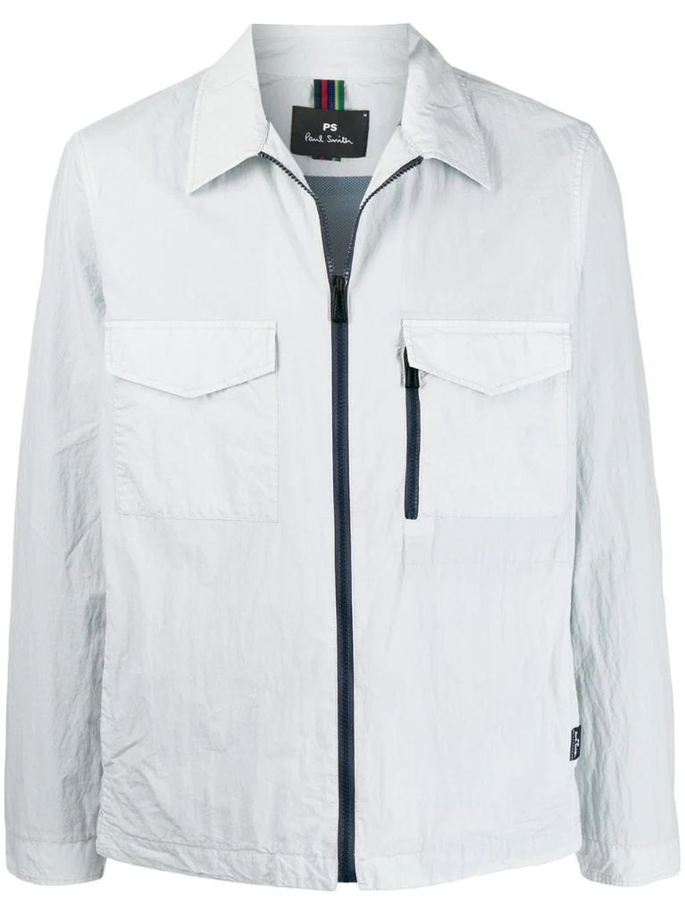 flapped-pocket shirt jacket