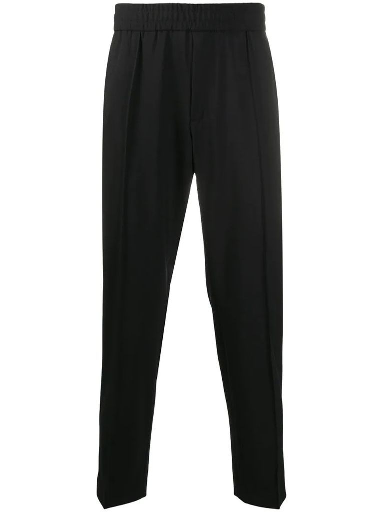 piped-trim trousers