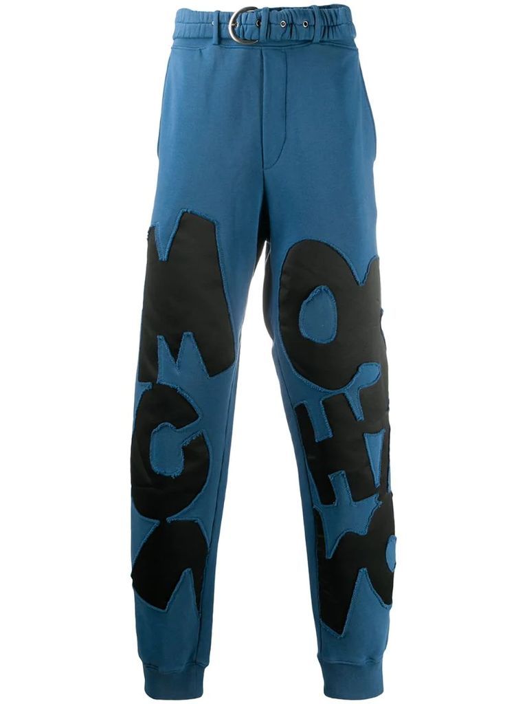 appliqué-logo belted tracksuit bottoms