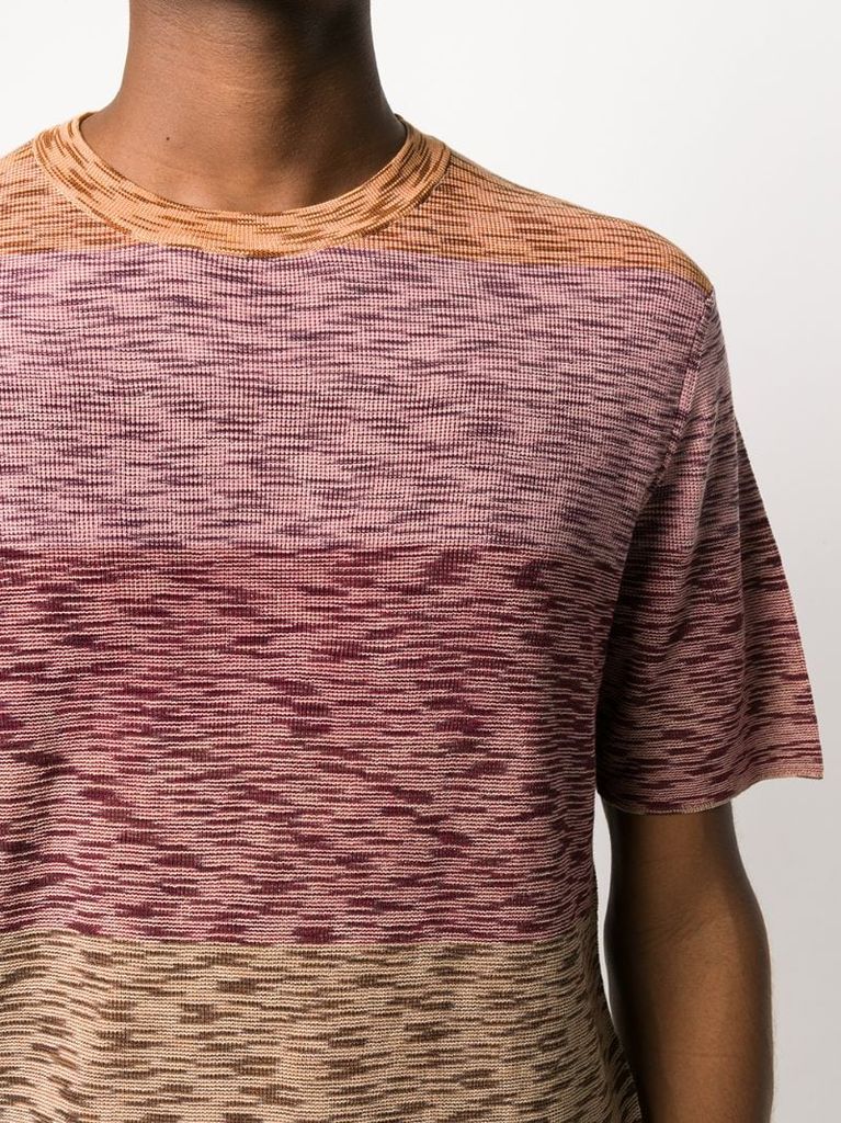 abstract pattern knit T-shirt
