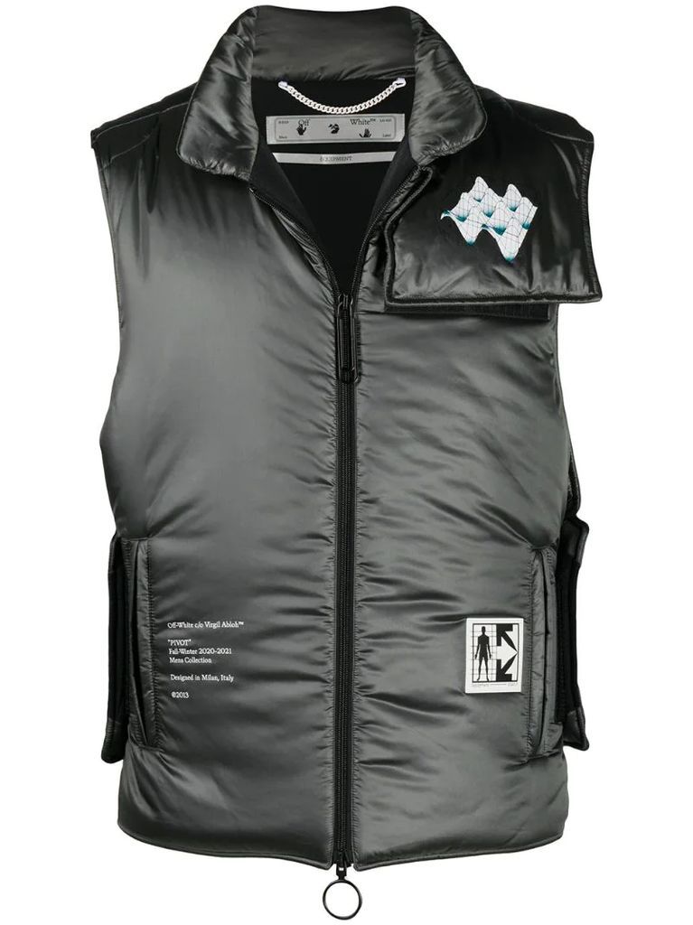 Arrows print padded vest