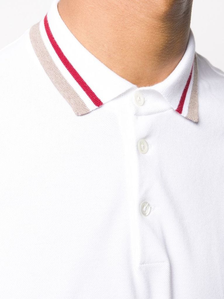 striped collar polo shirt