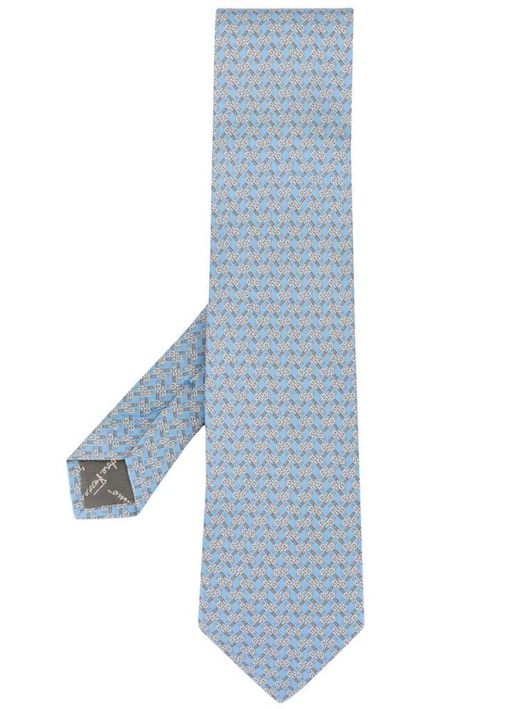 belt print silk tie