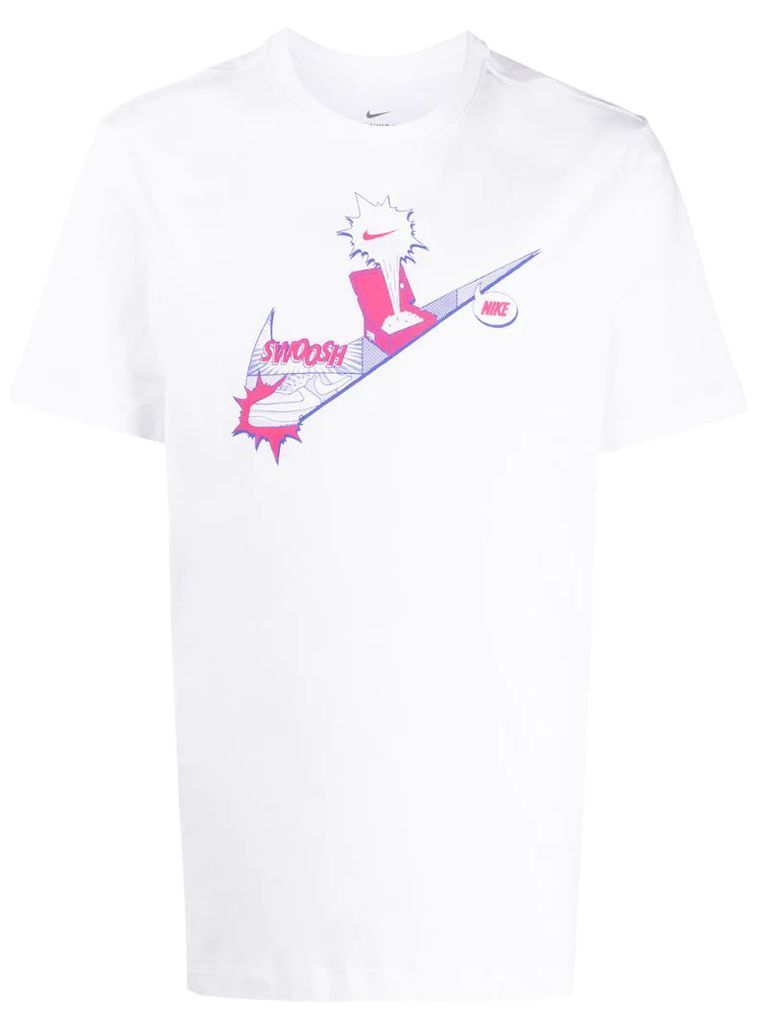 swoosh print T-shirt