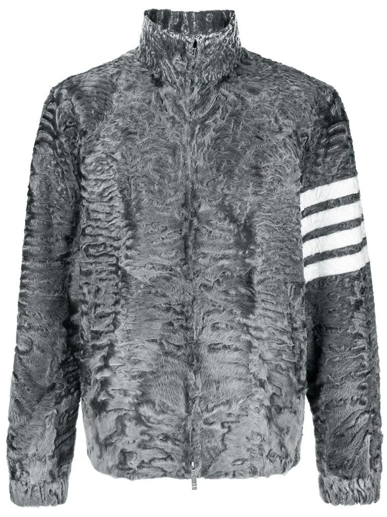 4-Bar intarsia textured jacket