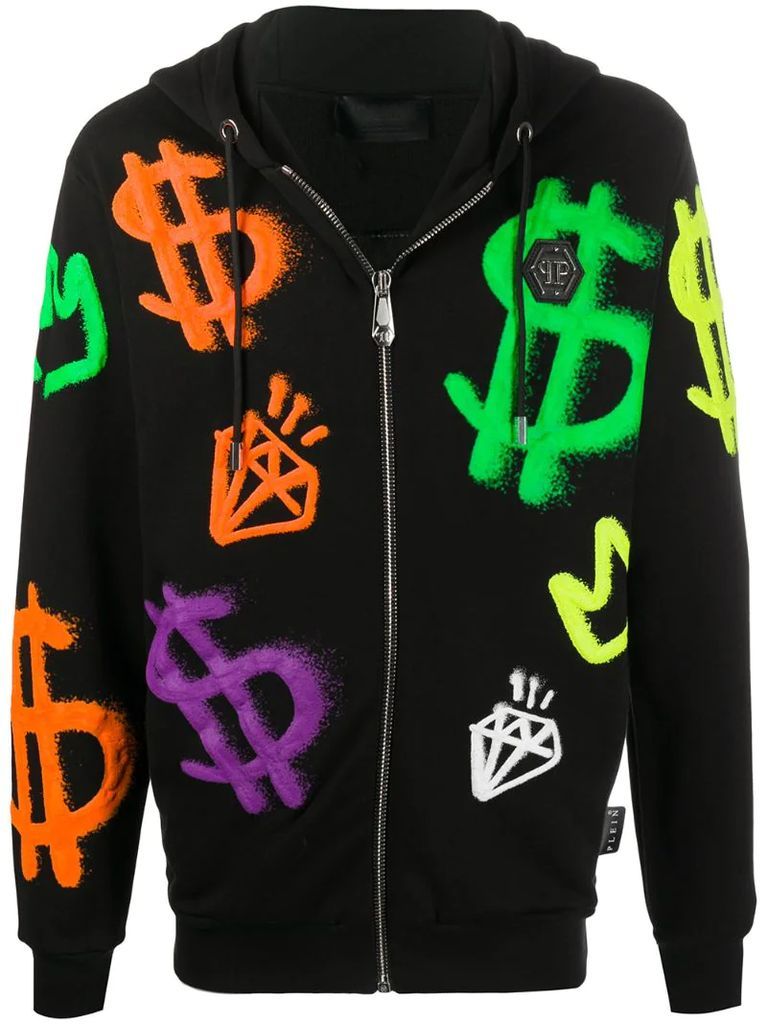 money print hoodie