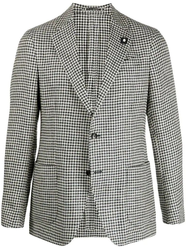 Houndstooth print blazer