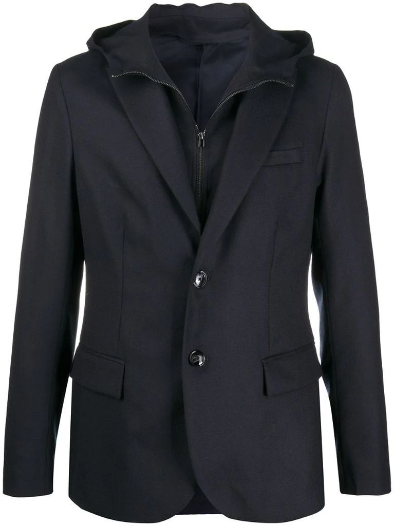 long sleeve hooded blazer