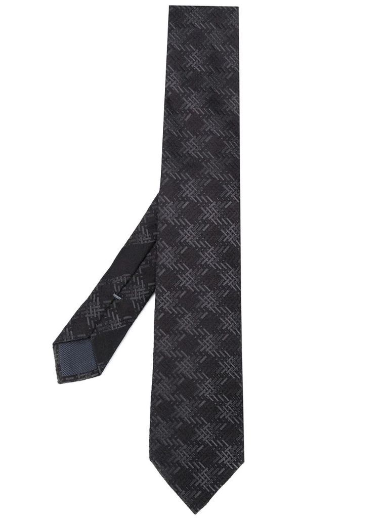 jacquard pattern silk tie