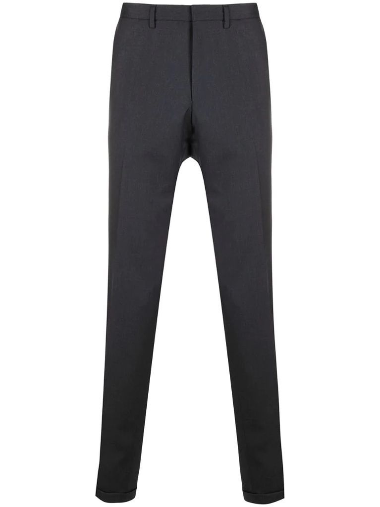 pleat detail turn-up cuff trousers