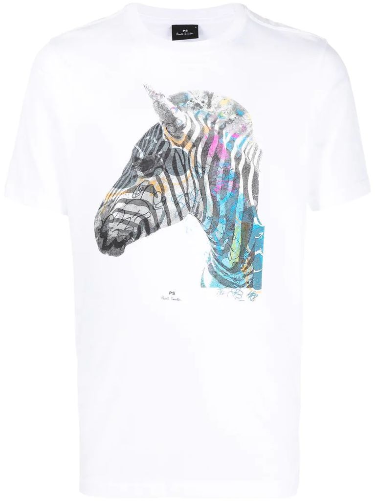 zebra-print T-shirt