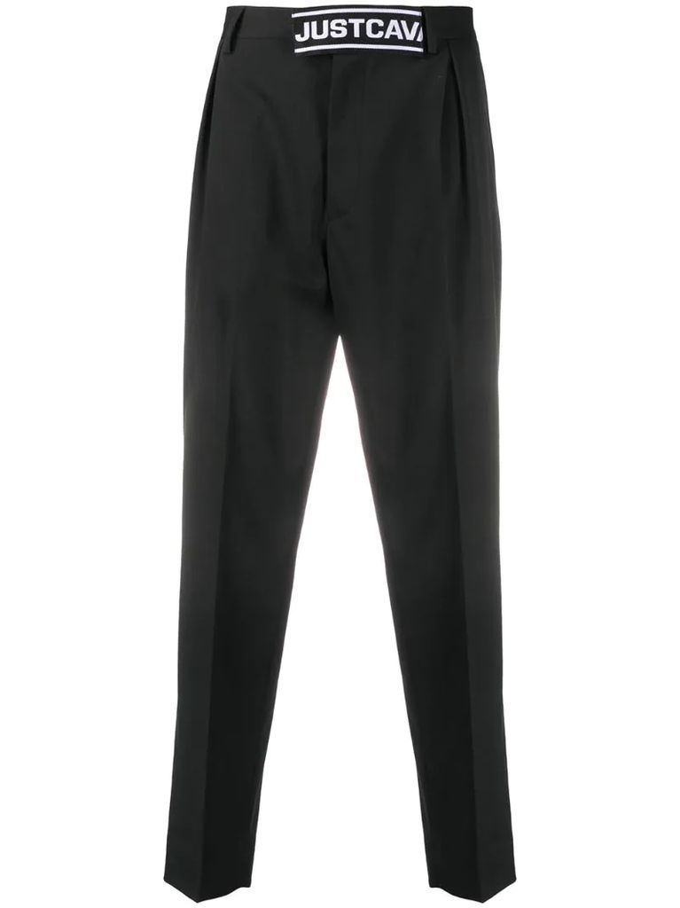 logo-embellished tapered trousers