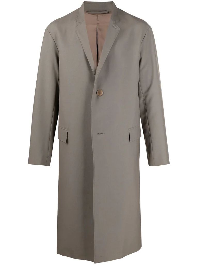 structured shoulders single-breasted coat