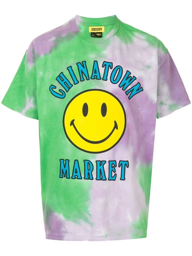 Smiley tie-dye cotton T-shirt