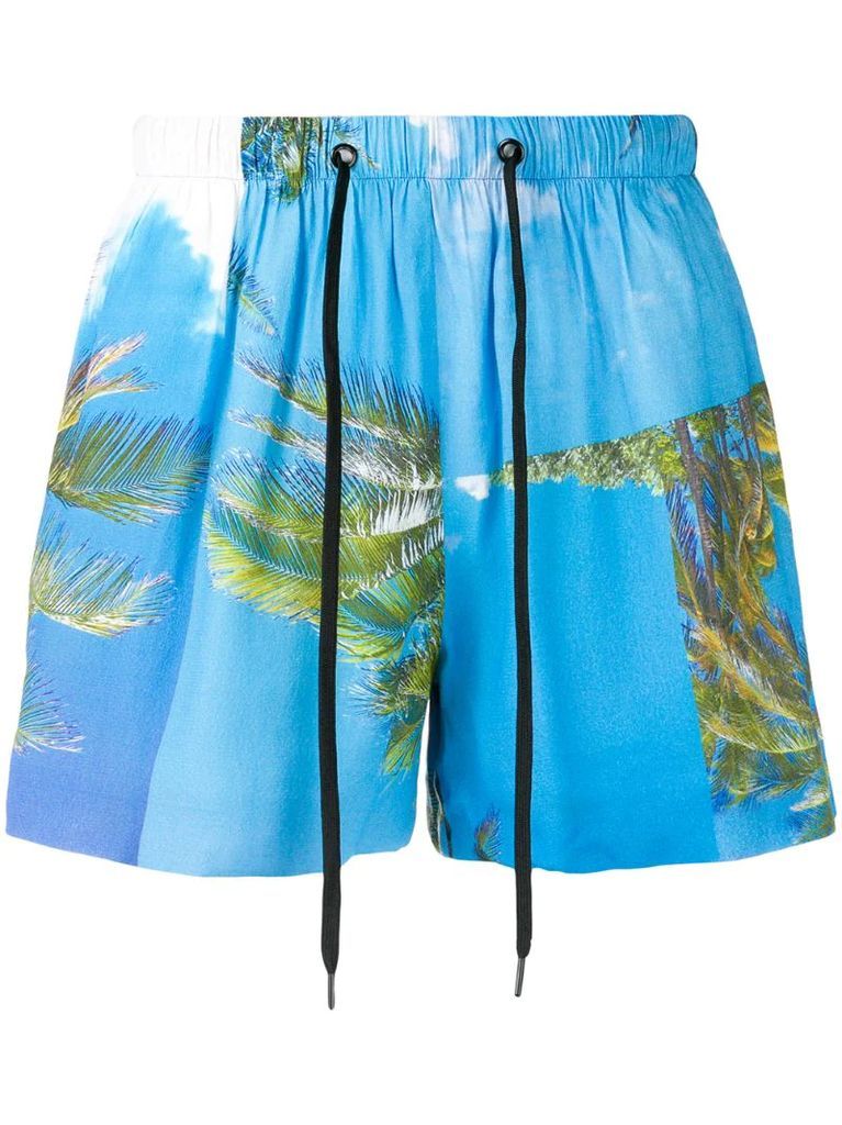 blue tropical shorts