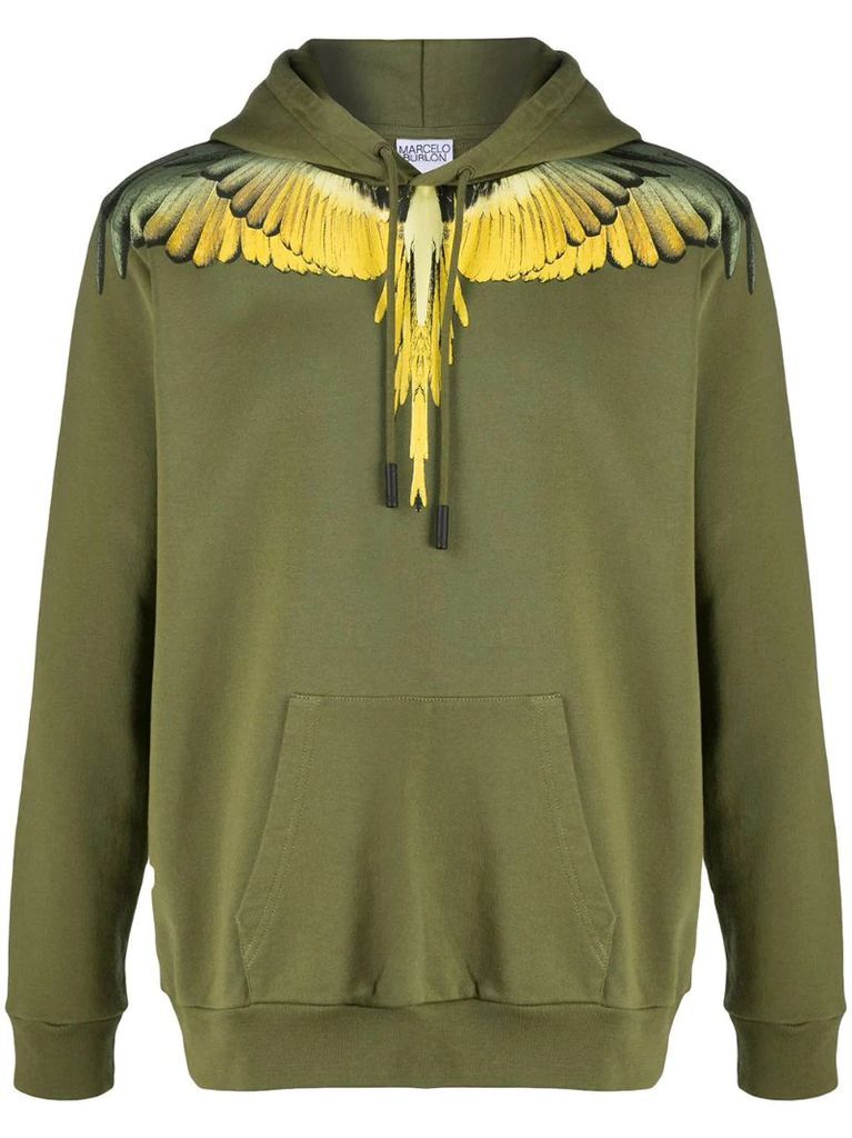 winged shoulder hoodie