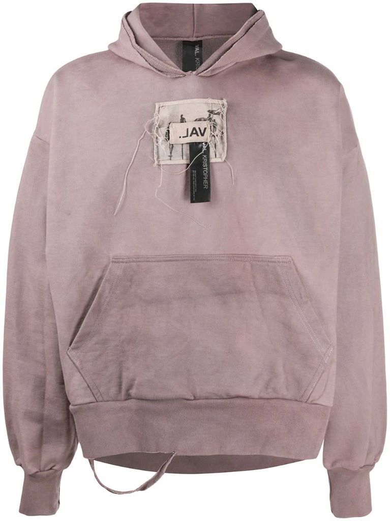 patch-appliqué hooded sweatshirt