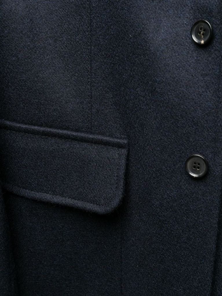 single-breasted wool midi coat