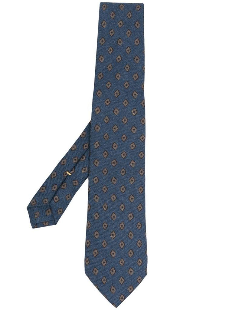 micro motif wool tie