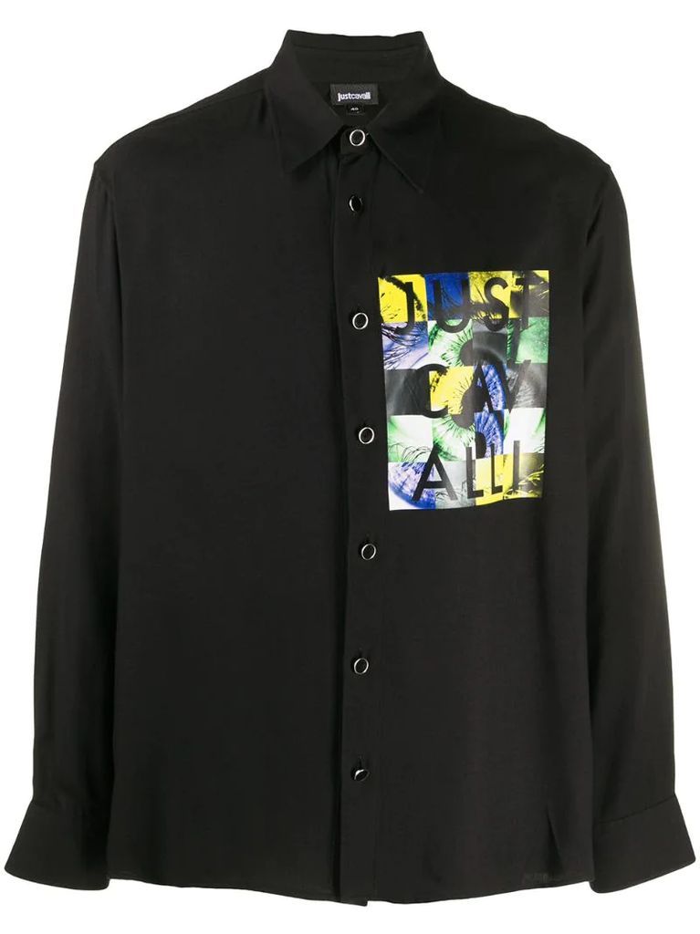 graphic-patch long sleeved shirt
