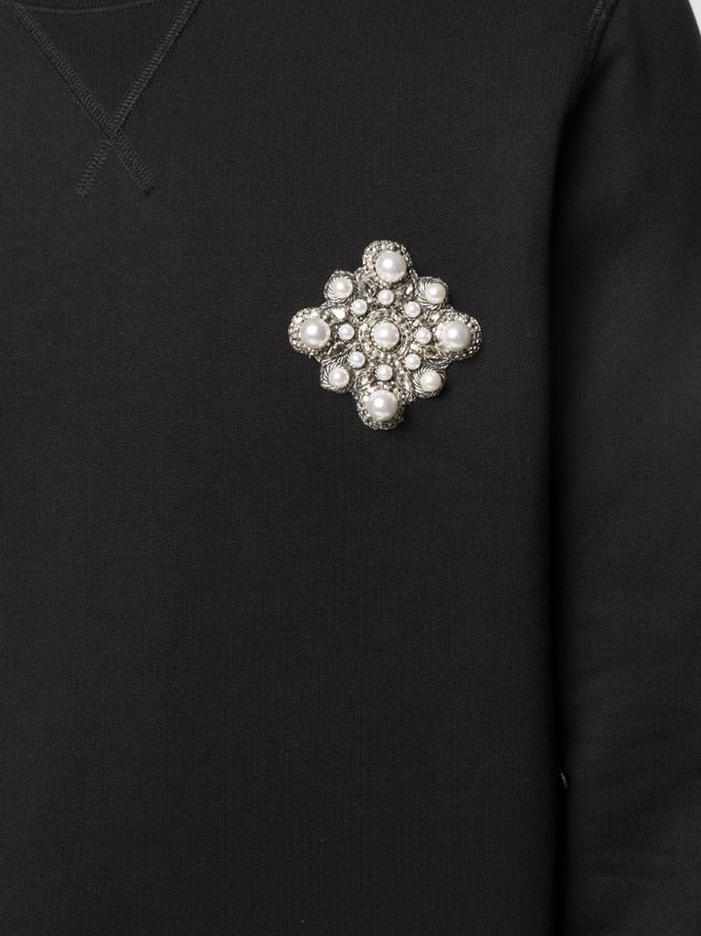 brooch-detail sweatshirt