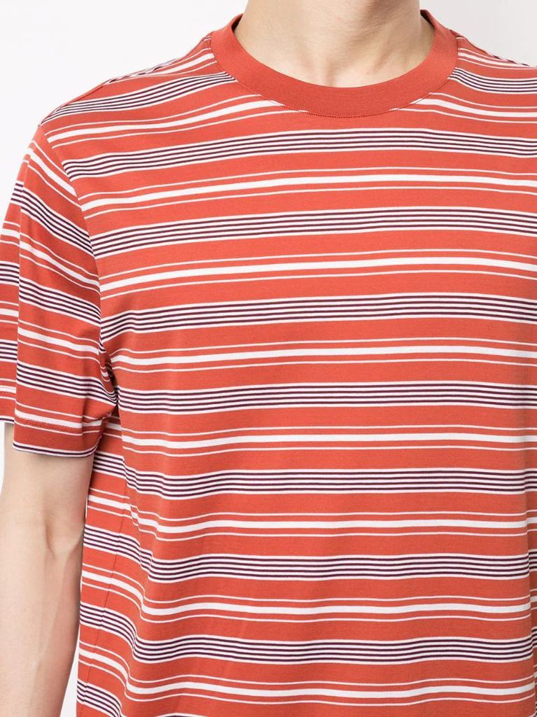 short sleeve striped print T-shirt
