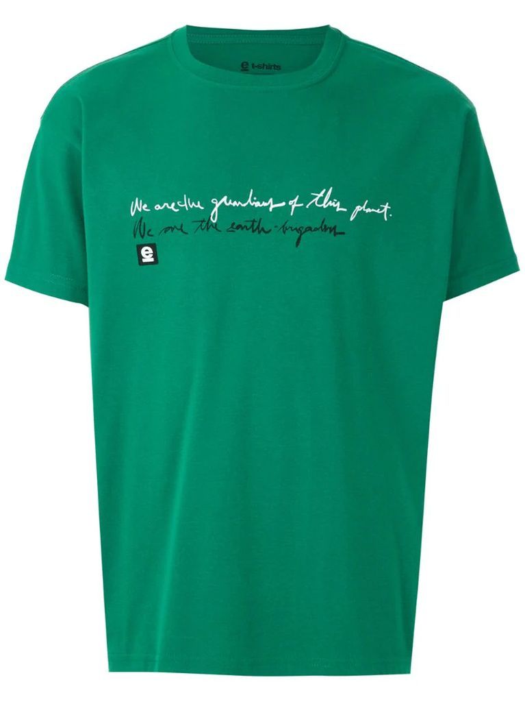 slogan-print slim-fit T-shirt