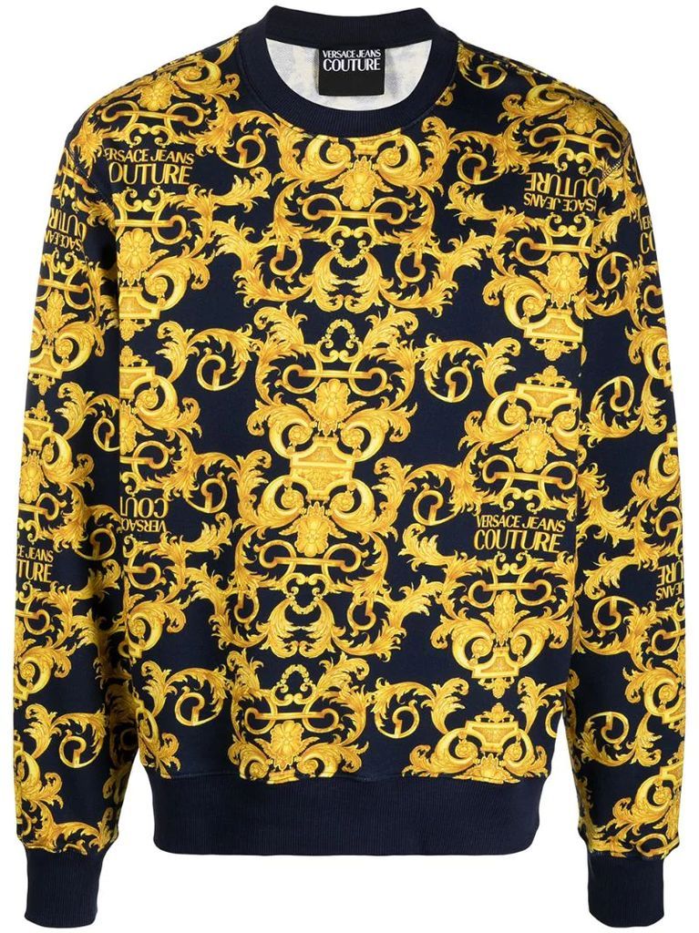 logo baroque-print sweatshirt