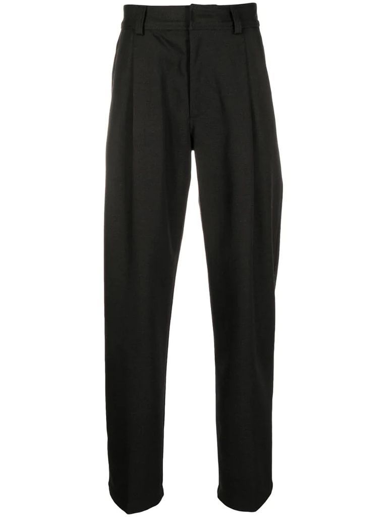 pleated wool suit trousers