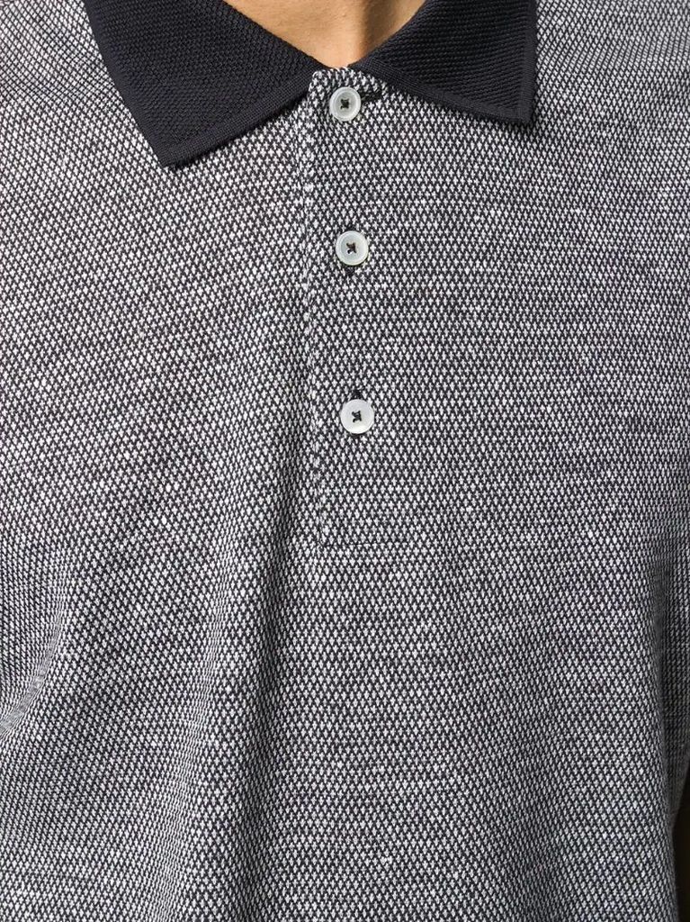 two-tone weave polo shirt