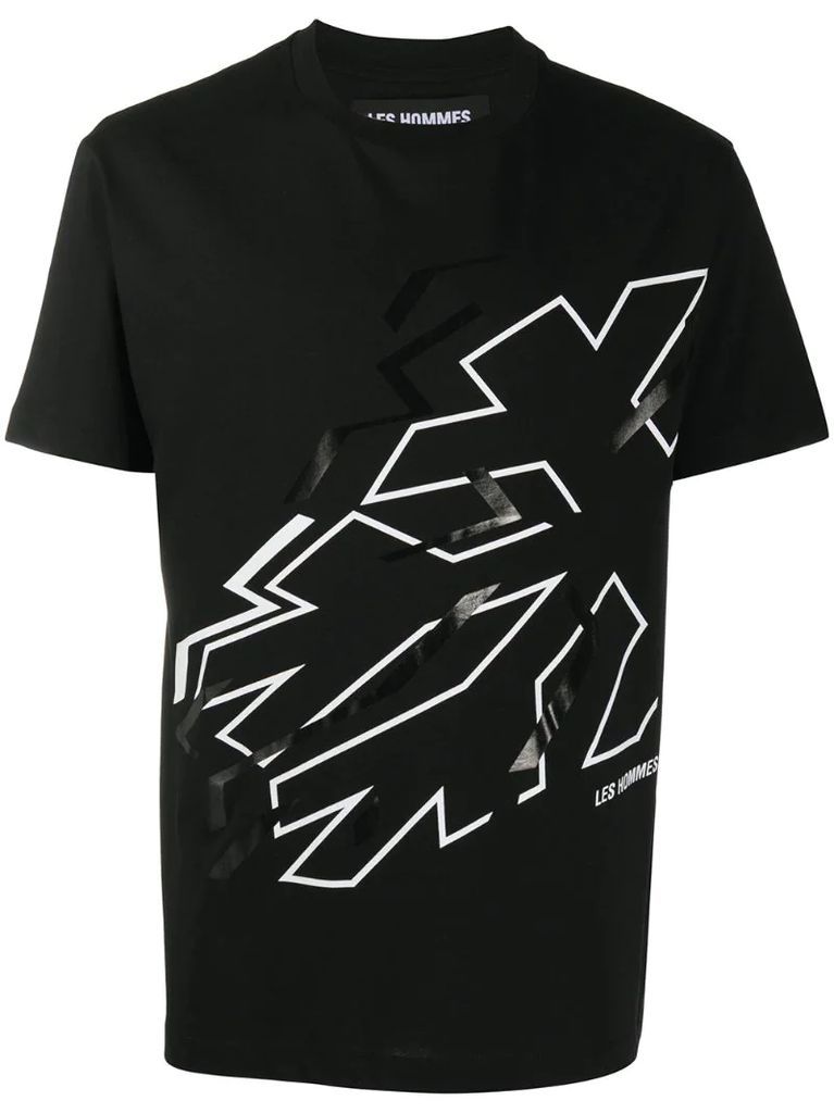 geometric-print T-shirt