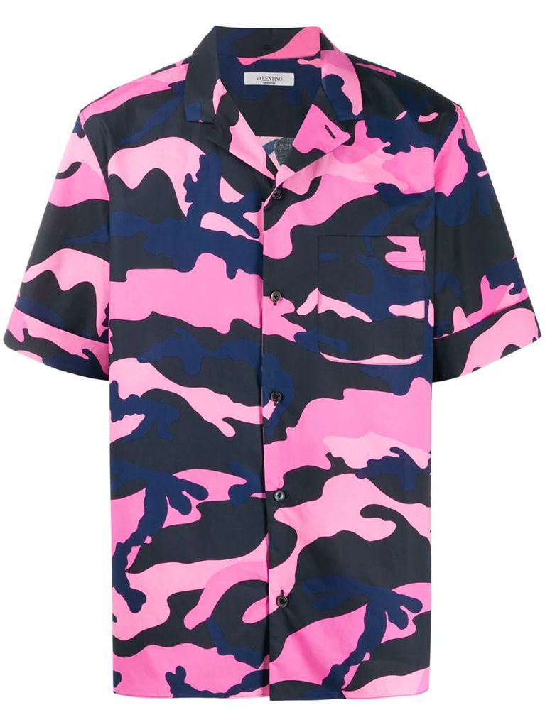 camouflage print shortsleeved shirt