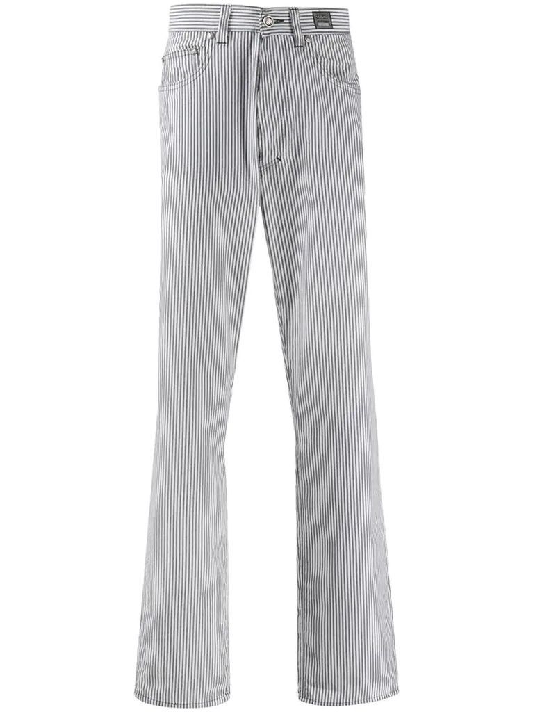 1990s straight let striped trousers