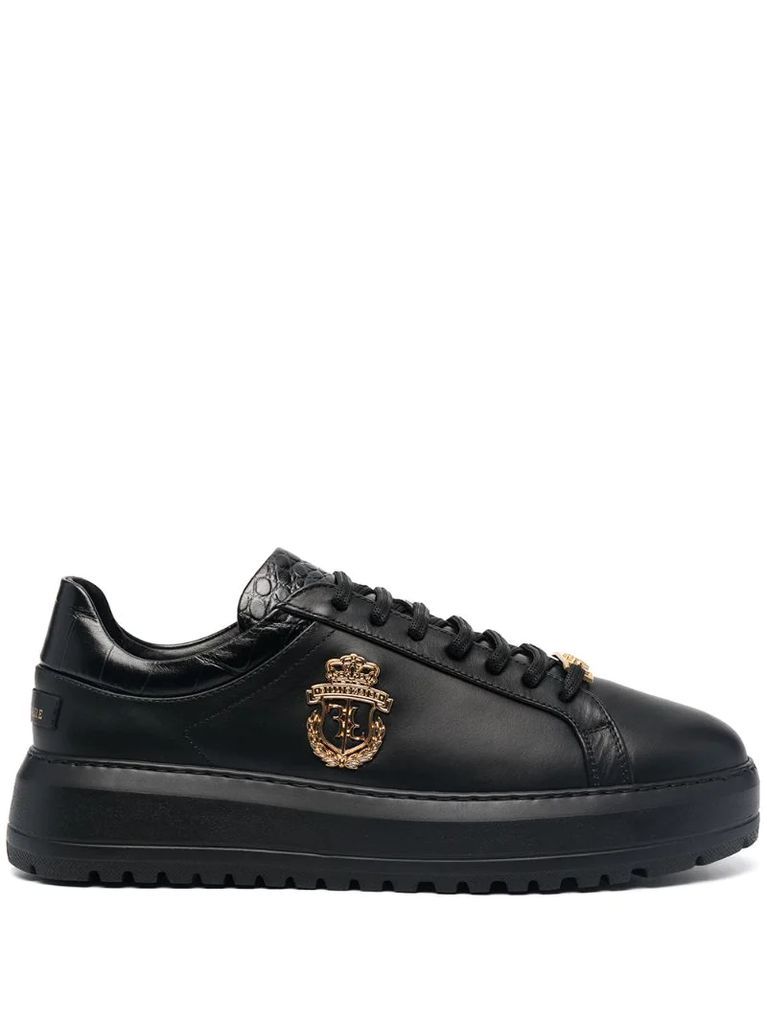 Crest leather low-top trainers