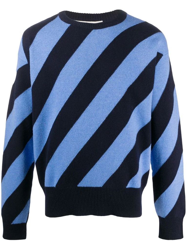 diagonal stripe knit jumper
