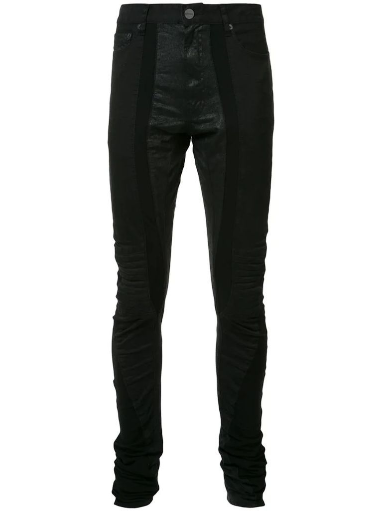 skinny contrast trousers