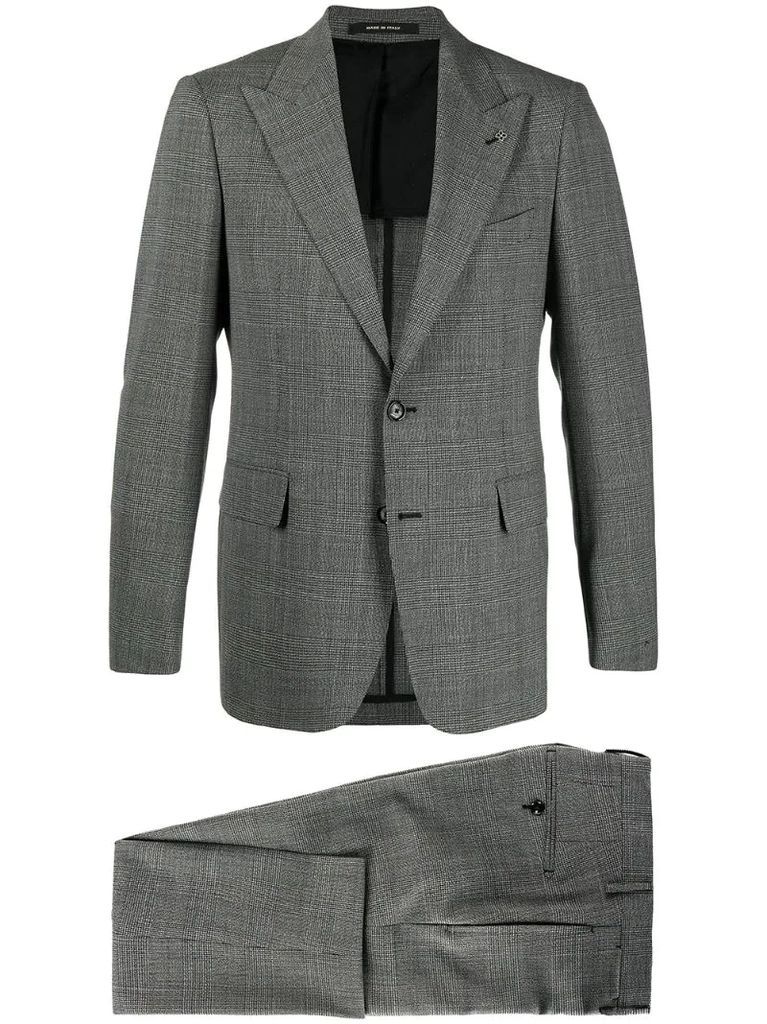 checked two piece suit