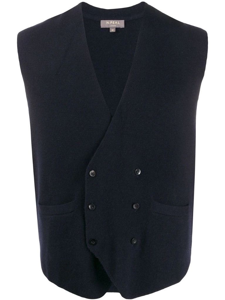 double-breasted knitted waistcoat
