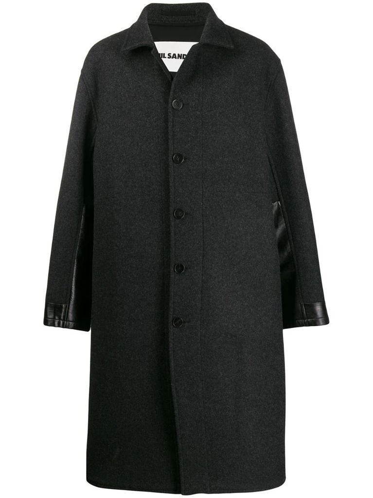 contrast panelled coat