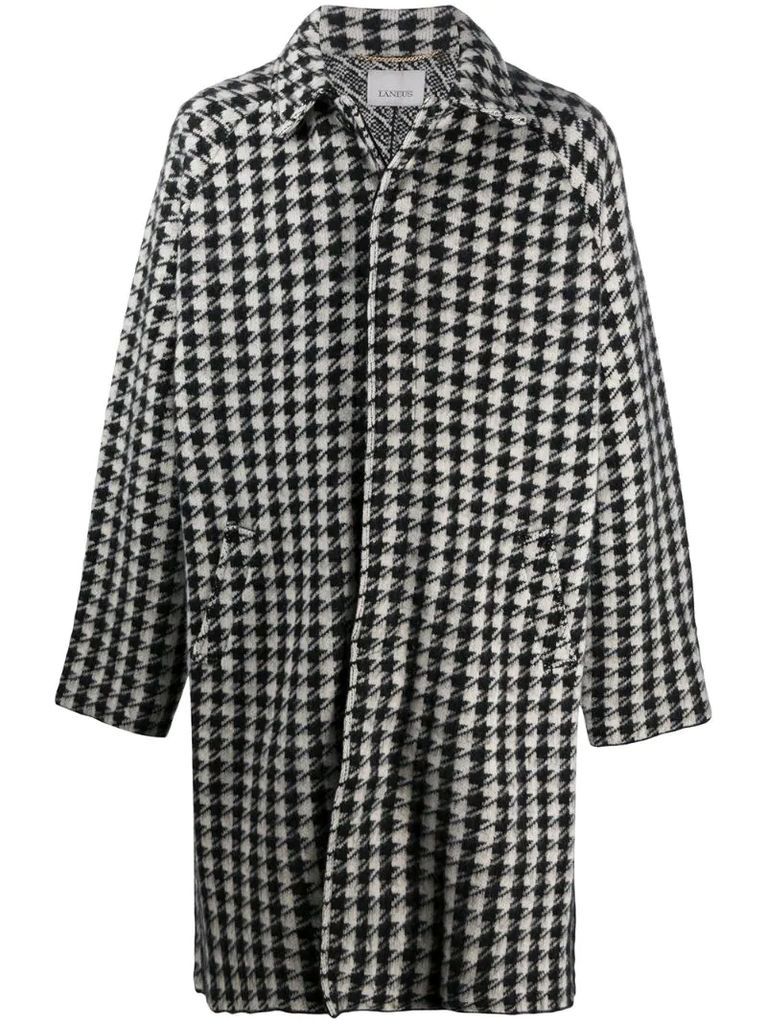 houndstooth single-breasted coat