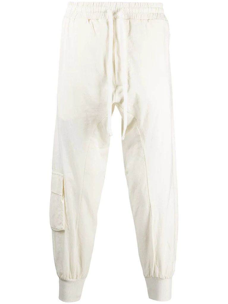 cropped-tapered track pants