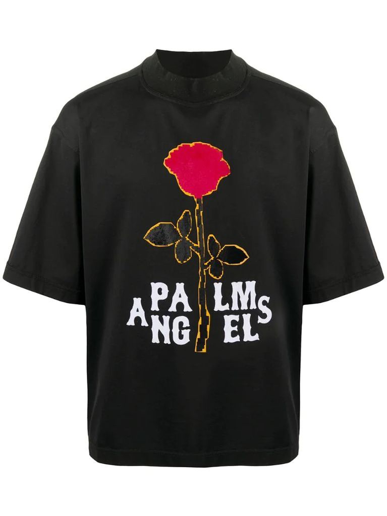 rose print logoT-shirt