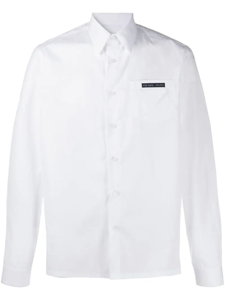 pocket logo buttoned shirt