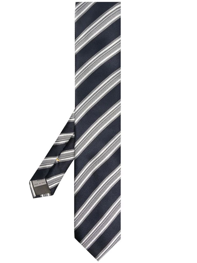 striped jacqaurd tie