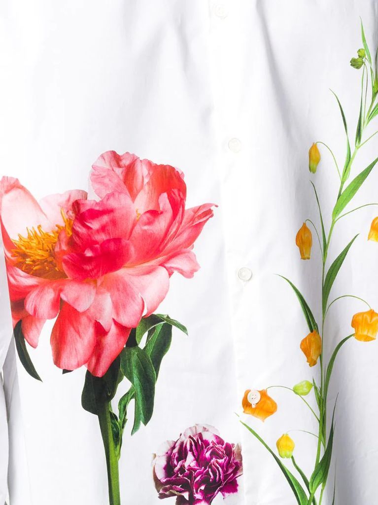 floral print detail cotton shirt