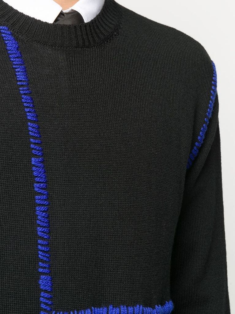 two-tone knitted jumper