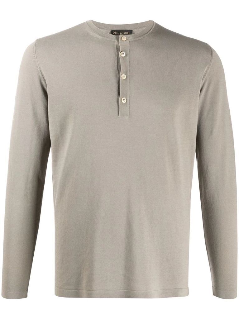buttoned long-sleeved top